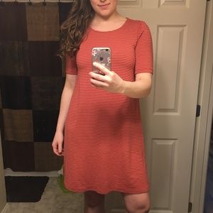 GAP Medium Red/Pink Stripe T-shirt Dress